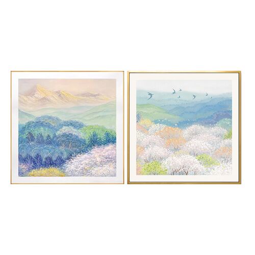 《春色花海》治愈客厅电表箱装饰画E日照金山高级感玄关客厅挂壁 - 图3