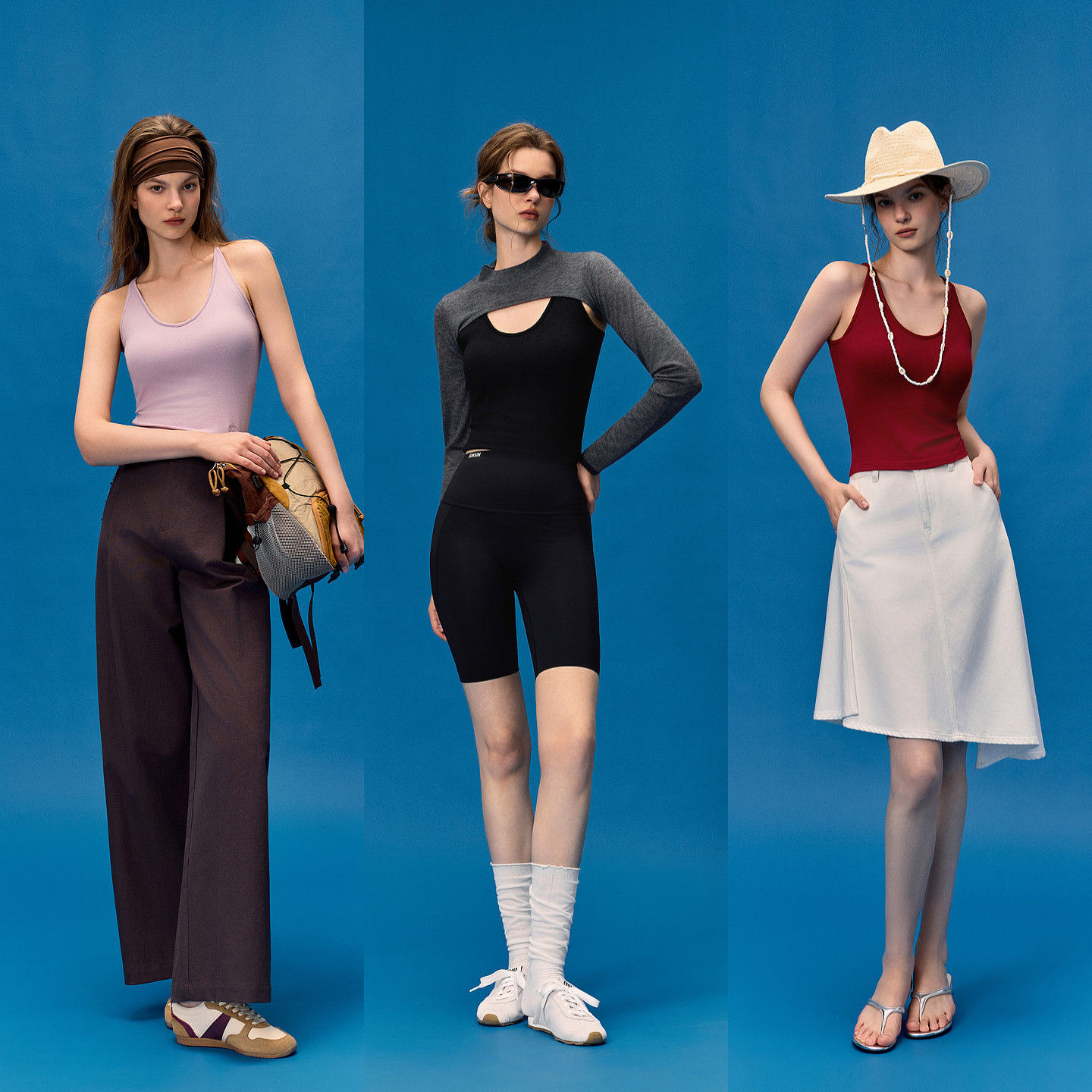 ELLE工字背吊带背心女自带胸垫26春新款简约百搭亲肤透气打底上衣