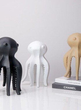 章鱼树脂摆件家居饰品客厅酒柜装饰品八爪鱼办公室样Y板间轻奢小