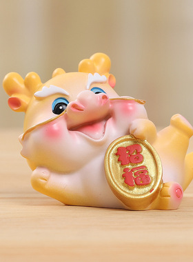 国潮吉祥龙宝创意潮玩手办树脂公仔喜庆节日礼品家居装饰品摆件