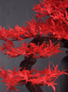 新中式仿真迎客松摆件玄关花瓶罗汉松客厅办公室绿植盆景