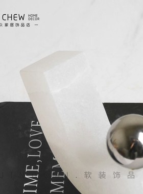 轻奢极简现代大理石床头氛围样板间售楼处云石摆件装Y饰家具饰品