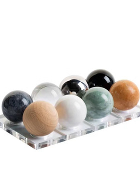 简约现代亚克力底座球工艺u品北欧创意家居玄关桌面软装饰品小摆