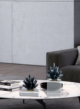 简约现代天然黑色玛瑙手工粘花摆件E客厅电视柜书房桌面家居装饰