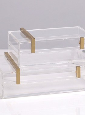 现代首饰盒轻奢亚克力储物盒摆件样板F间卧室梳妆台桌面装饰收纳