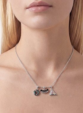 iMOKJT甜品系列项链个性项链热狗汉堡披萨甜甜圈吊坠随意组合DIY