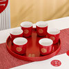 Wedding supplies toast tea cup set single ceramic tea cup wedding red tea set toast dowry collection