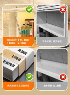 厨房壁挂式置物柜免打孔家用墙上带门调料调味品置物架挂墙收新品