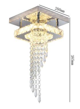 轻奢水晶吸顶灯现代简约方形卧室餐厅灯楼梯过道入户灯