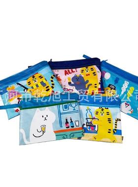 学生卡通防水文件袋大容量可爱资料袋拉链文具袋科目袋便携