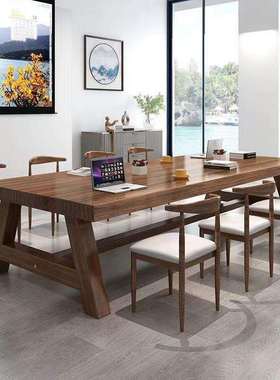 实木新式会议桌6-10人研发适用E1级简约新中式风格其他