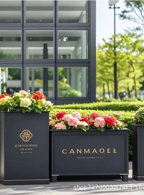 售楼处广场户外花箱小吃街市政商业广场造景不锈钢花箱绿植花坛