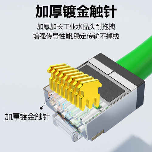 工业网线超六类高柔Profinet网络线EtherCAT伺服双屏蔽短体水晶头 - 图2