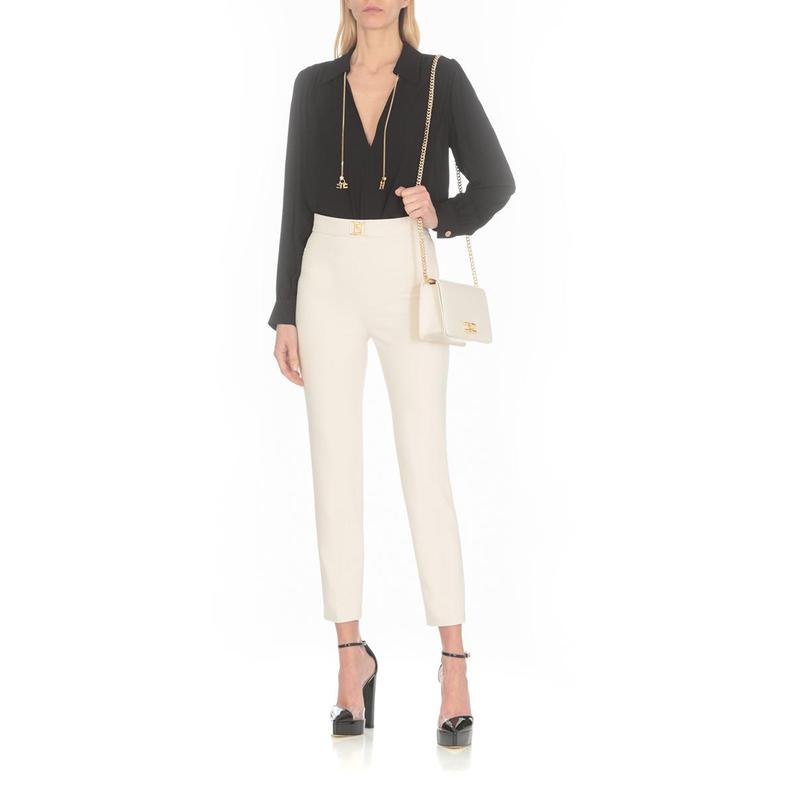 Elisabetta Franchi Trousers Ivory - 图0