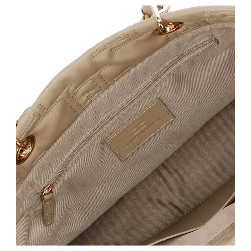 ELISABETTA FRANCHI  BEIGE SHOPPING BAG WITH CHAIN FOULARD S - 图2