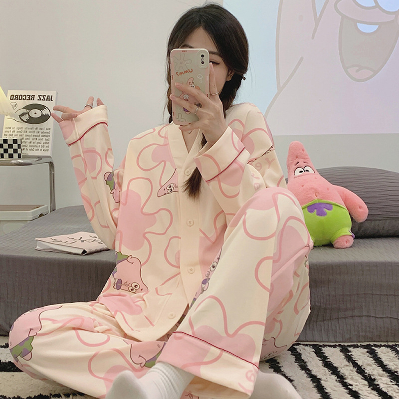YT睡衣女春秋季纯棉长袖新款可爱卡通网红风家居服套装可外穿_提拉女王轻奢内衣 店_女士内衣/男士内衣/家居服-第4张图片-提都小院