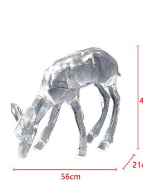 园林广场草坪麋鹿装饰品透明树脂水晶鹿摆件酒店会所大堂落地雕塑