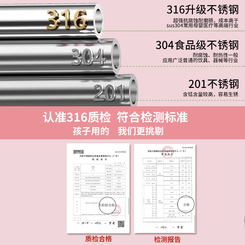 316L不锈钢保温盒小学生专用一年级饭盒儿童餐盘分格便当餐盒女孩
