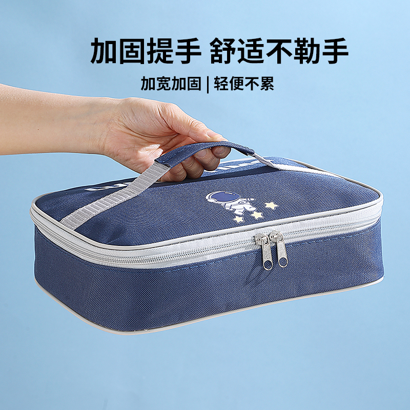 小学生饭盒保温袋手提袋子男孩带饭防水便当包儿童加厚铝箔饭袋包