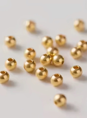温亭黄金小金珠999足金光面珠
