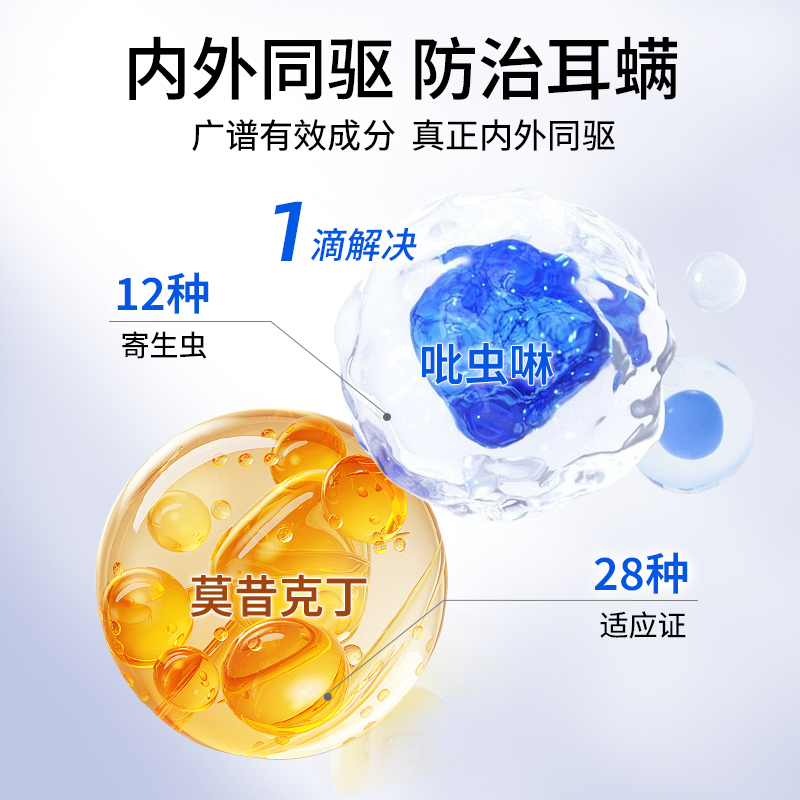 华农宠医XVIP猫咪狗狗驱虫药体内外一体跳蚤体外耳螨蜱蛔虫寄生虫