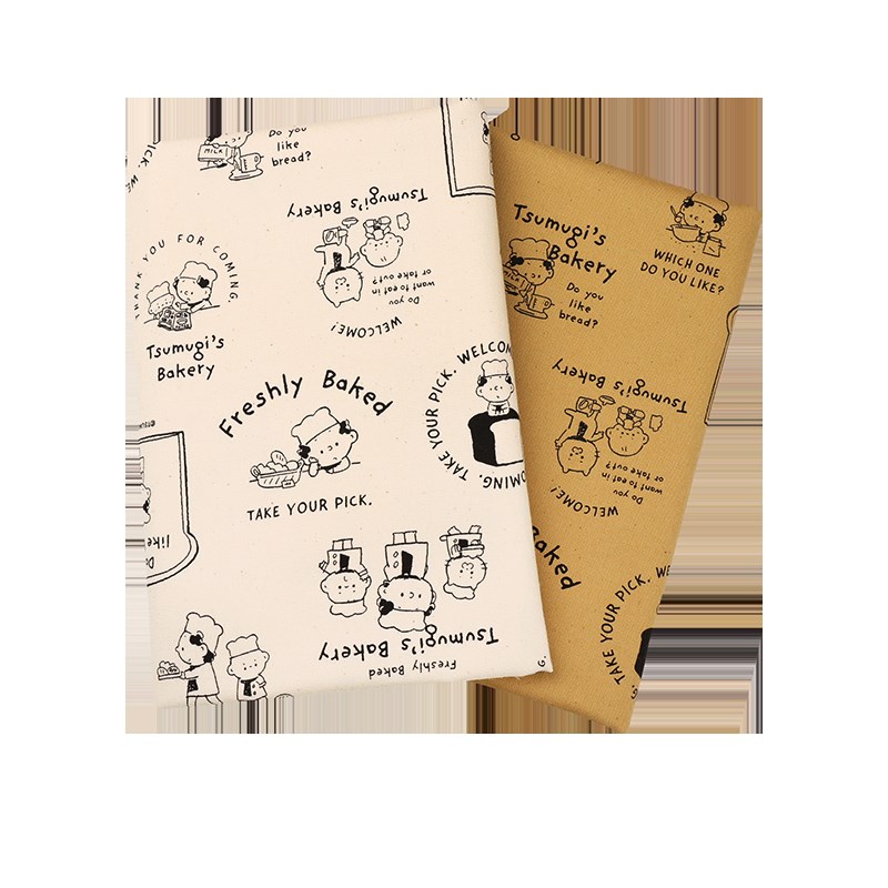 网红日本进口牛津棉布料烘焙师一家卡通手工包柔软服装印染面料版-图3