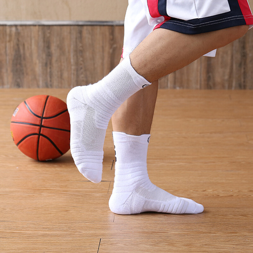5双专业篮球跑步袜子男夏季中筒低帮短袜毛巾底实战精英运动袜子*