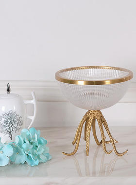 极速加工铜艺果j盘摆件设计师样板房软装饰品客厅餐厅家居软装