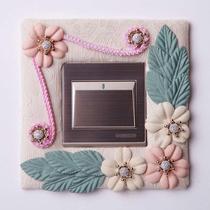 Eurostyle Fabric Switch Hood Solid Creative Socket Wall Patch Protective Sheath Room Field Garden Decoration Personality Switch Patch
