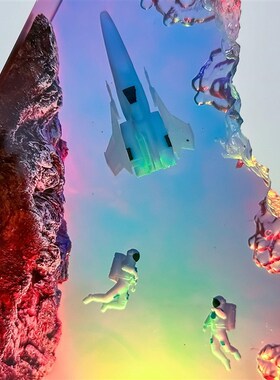 太空夜灯环氧树脂灯银河灯树脂灯宇航员火箭N送给爸爸的父亲节礼