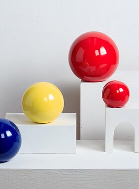 欧创意家居室内软装p陈设品卧室书房电视柜摆设几何建Z筑拱门圆球