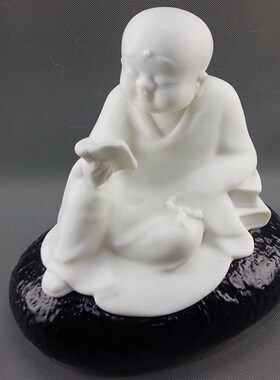 树脂工艺品桌面装饰p一修小和尚思考者摆件书房客厅家居饰品