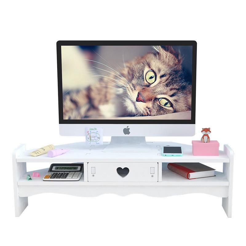 电脑增高器架办公室收纳抽屉桌面置物架笔记本垫高底座显示器支架 - 图3