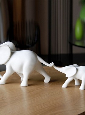 简约现代北欧大象摆件软装样板间客厅电视柜对P象小象家居饰品配