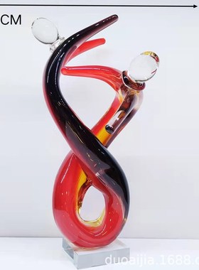 现代简约家居摆件创意玻璃摆件B玻璃人体抽象摆件样板房装饰摆件