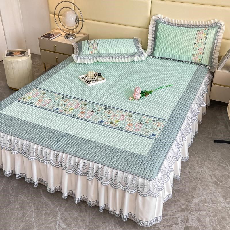 乳胶凉席床裙款三件套n公主风夏季空调冰丝席床垫1.8可水洗家用1.,淘宝优惠券,粉丝福利购,淘宝优惠卷