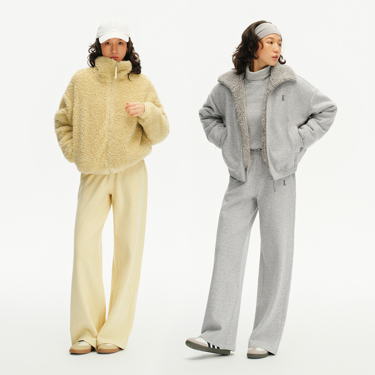 安欧兔【双面穿套装】羊毛泰迪绒运动女新款羊羔绒外套保暖长裤子,淘宝优惠券,粉丝福利购,淘宝优惠卷