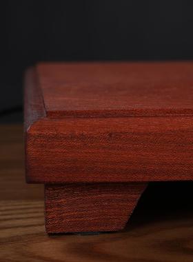 戴玉堂实木摆件《花梨木佛光带灯圈可发光底座》佛像装饰家居饰品