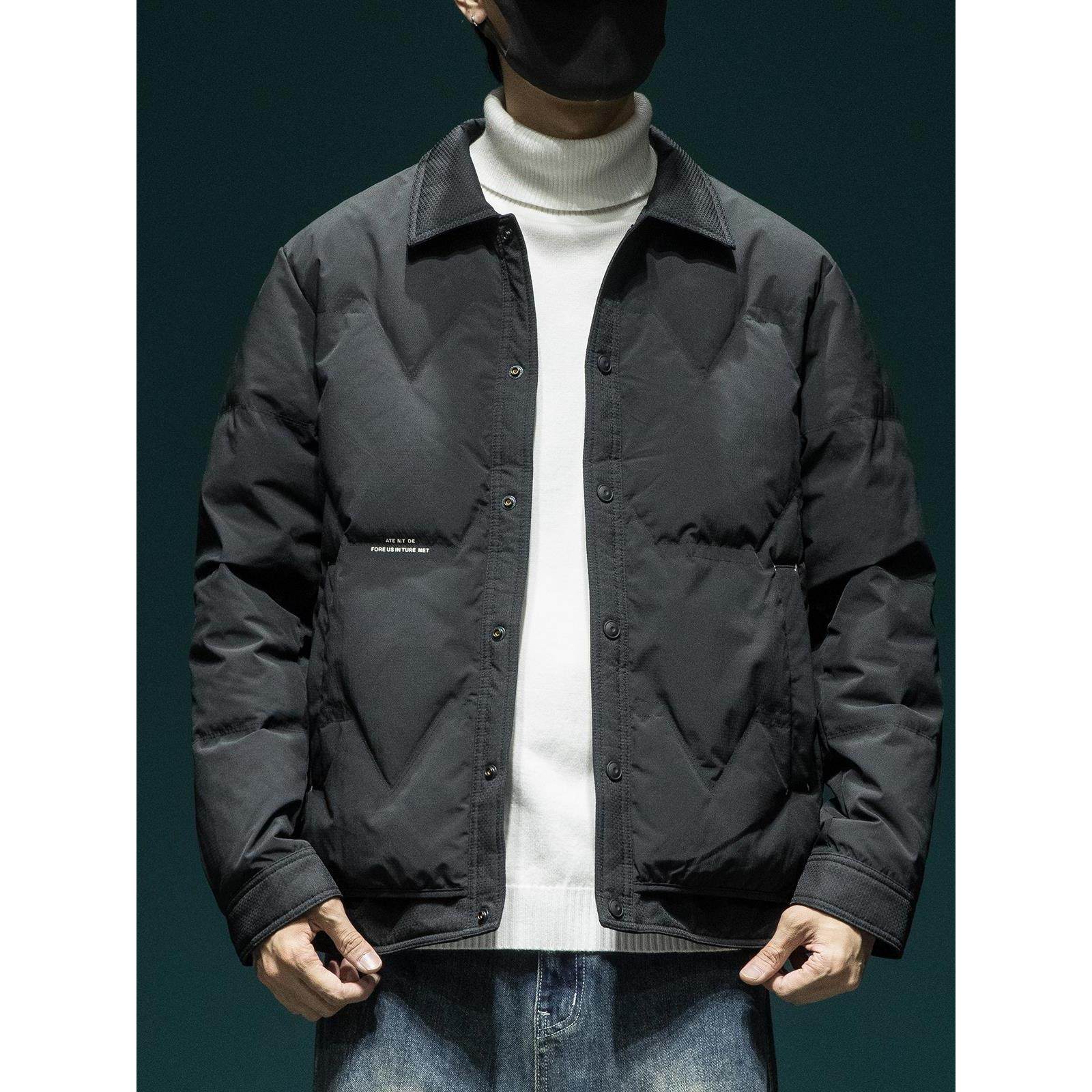 鸭绒轻薄羽绒服男宽松大码冬季新款户外防风加厚保暖衬衫领外套,淘宝优惠券,粉丝福利购,淘宝优惠卷