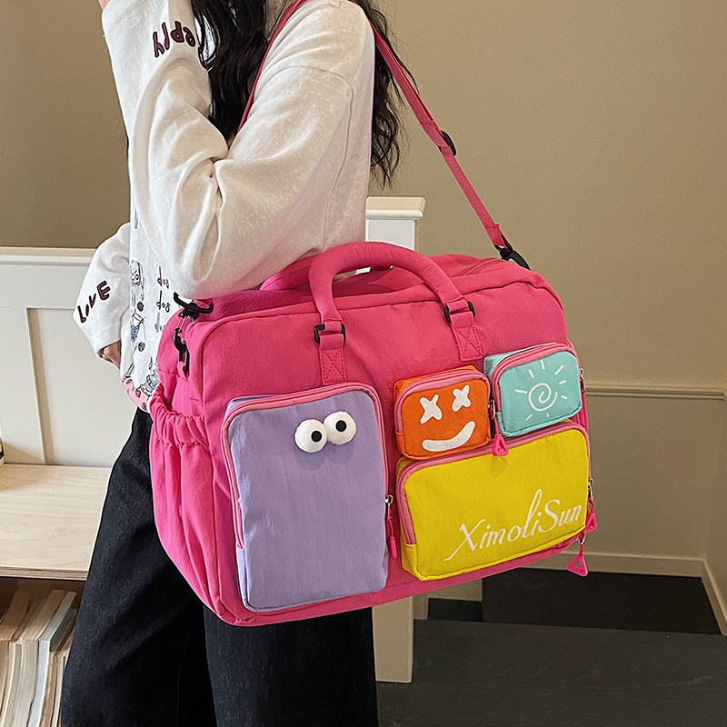 Contrast Color Dopamine Travel Bag Short Distance Duffel Bag Fitness