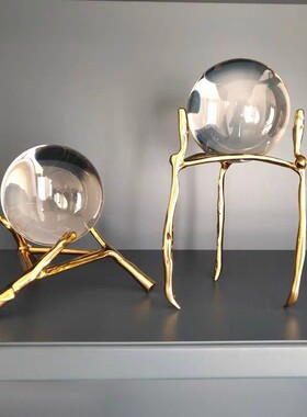 水晶球摆件欧式客厅样板间软装书C房玄关办公室美式酒柜轻奢工艺