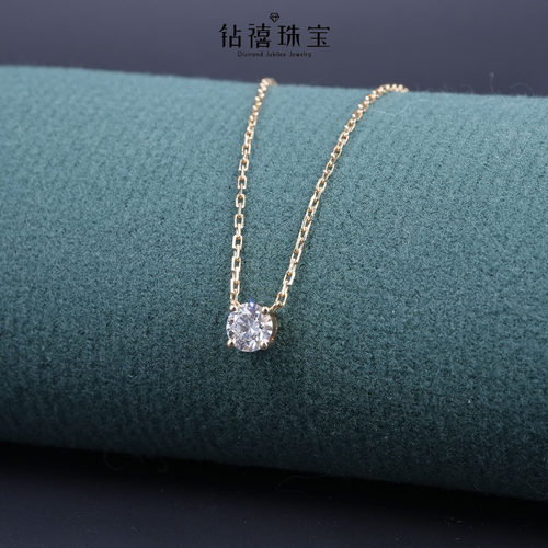 钻禧珠宝18K金六抓钻石项链四抓钻石项链鼻屎钻锁骨链石原里美 - 图0