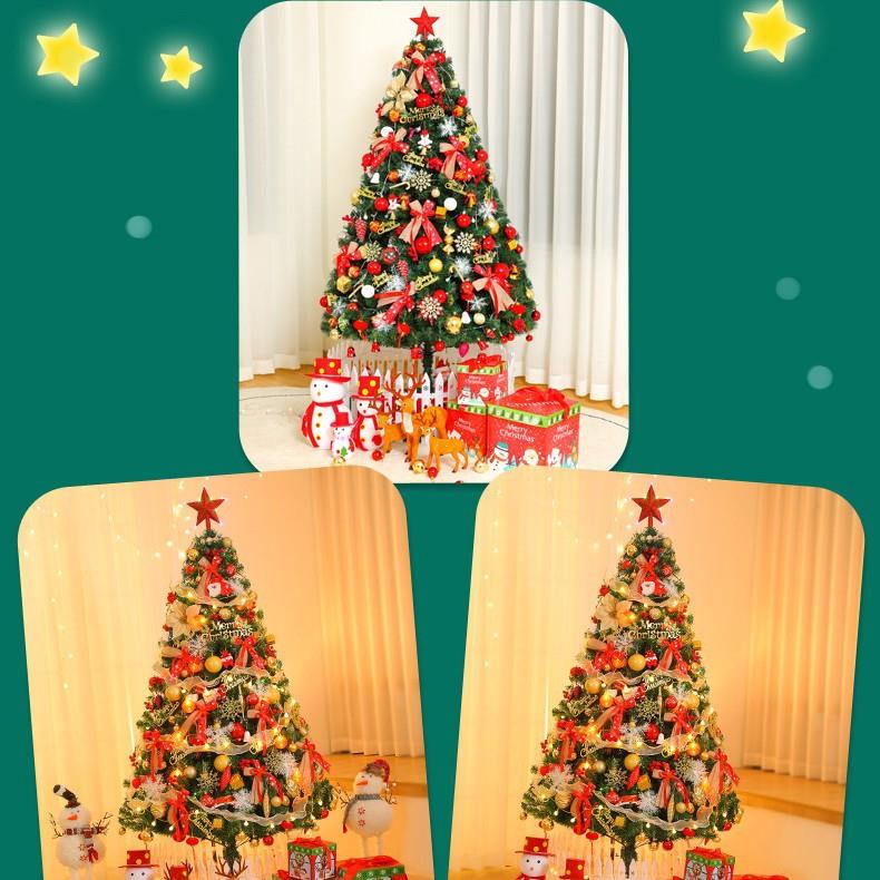 圣诞树家用套餐加密1.5发光1.8米圣诞节装饰场景布置摆件彩灯 - 图2