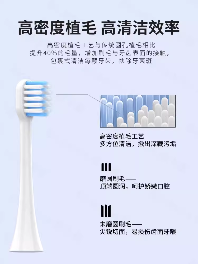 适配roaman罗曼电动牙刷头替换通用T3/T5/T6/T10/E7s3/D30 - 图2