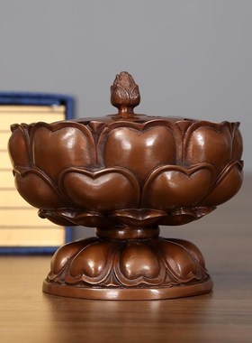 紫铜香炉莲花炉檀香炉熏香炉A盘香炉茶室茶道中式客厅装饰品