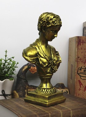 维纳斯女神头像覆古做旧金色雕像摆件F家居装饰美术绘画素描艺术