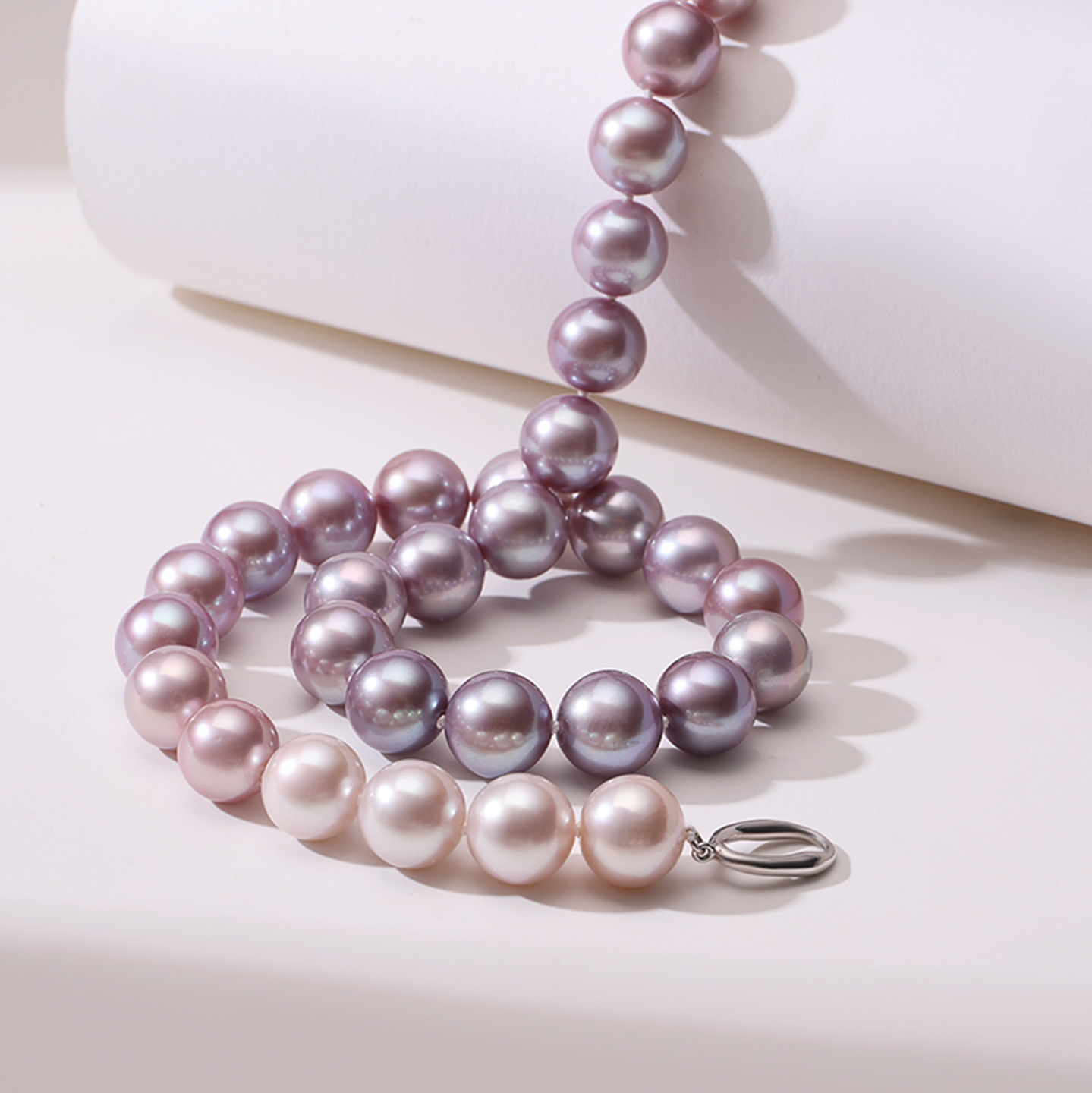 老凤祥官方淡水珍珠满串项链正品渐变颈链女轻奢珠宝礼物送妈妈 - 图0