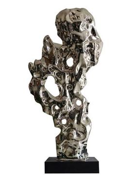 不锈钢雕塑定制太湖石玻璃钢仿真石头镂空金属镜面地产景观石现货