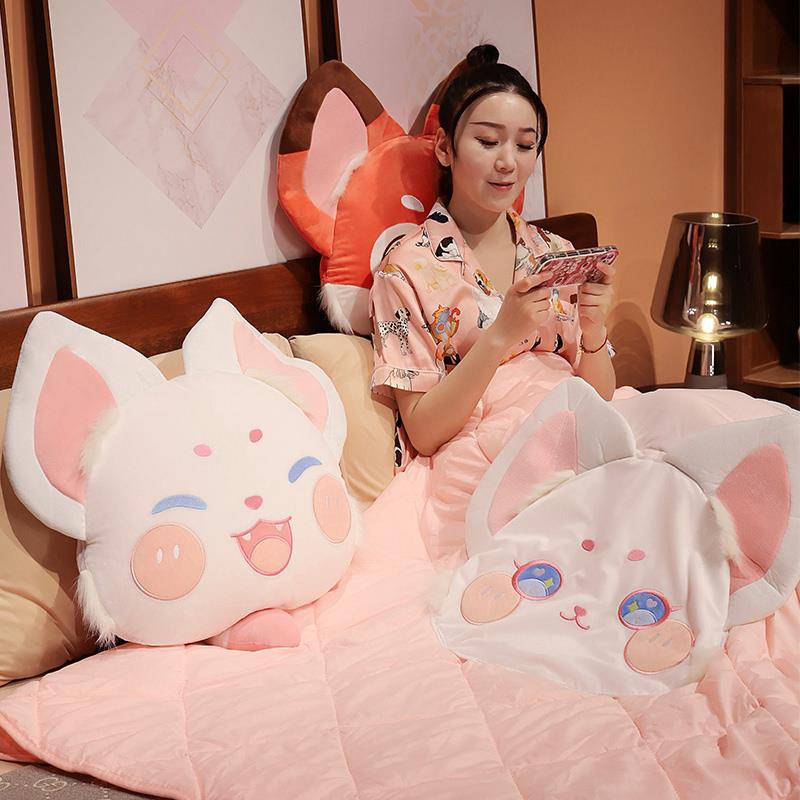 抱枕被子两用加厚空调毯子午睡办公室枕头被汽车载靠枕折叠二合一 - 图0