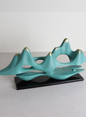 客厅玄关摆设样板房配饰假山工艺品雕G塑酒店艺术品招财装饰品摆